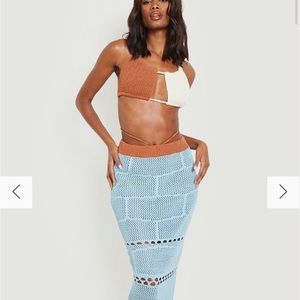COLOUR BLOCK CROCHET STRAP MAXI BEACH SKIRT